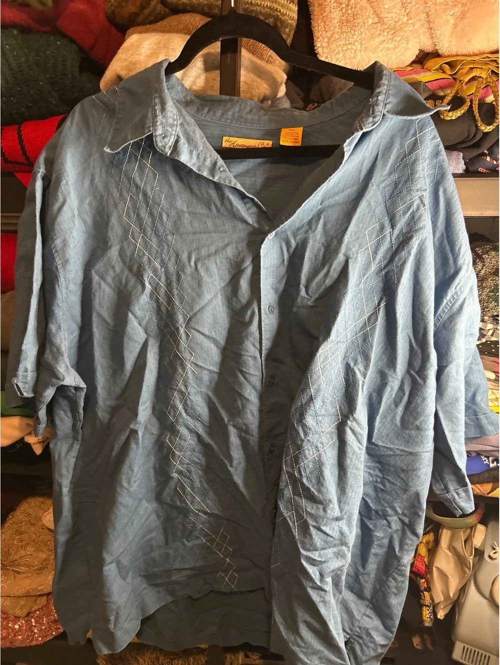 The Hawaiian Co. Blue 3XL Men's Button-Up Shirt